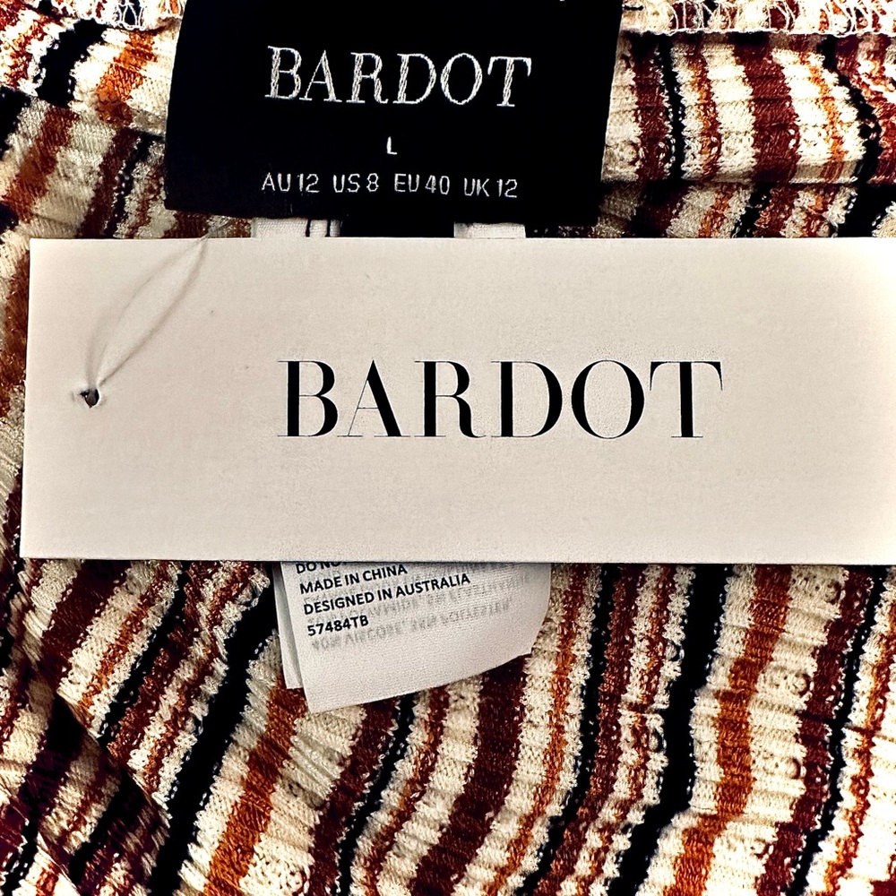 Bardot || Stripe Barely There Open-Back Top In Ta… - image 5